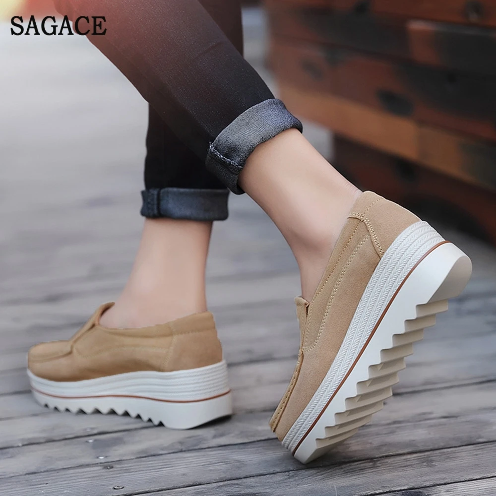 SAGACE/женские туфли лодочки Кроссовки на платформе Женская обувь толстом каблуке