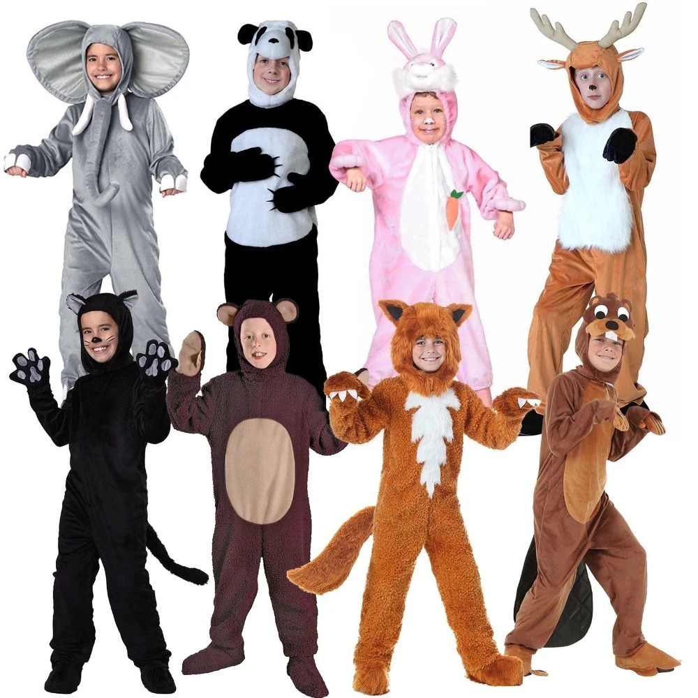 子供動物衣装ハロウィンファンシードレスかわいい子犬 Onesies 漫画動物ドレスアップ衣装誕生日パーティー Aliexpress
