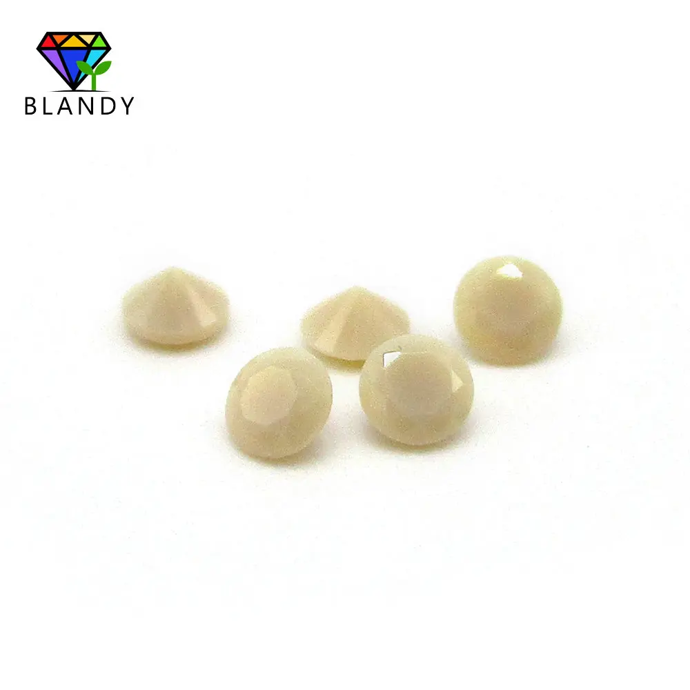 

1000pcs/lot 5A Grade 1.0mm~3.0mm Round Cut Ivory Color Nano Stone High Temperature Resistance Synthetic Nano Beads For Jewelry