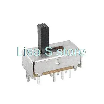 

10 x SS23D07-G6 6mm High Knob 8 Pin 3 Position 2P3T DP3T Vertical Slide Switch 0.5A 50V DC