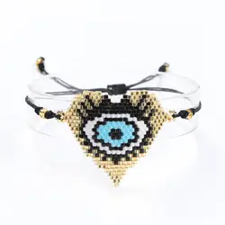 SHINUSBOHO Lucky Evil Eye браслет для женщин сердце браслеты мужчин Delicas Золотой шарик Miyuki pulseira feminina День Святого Валентина ювелирные изделия