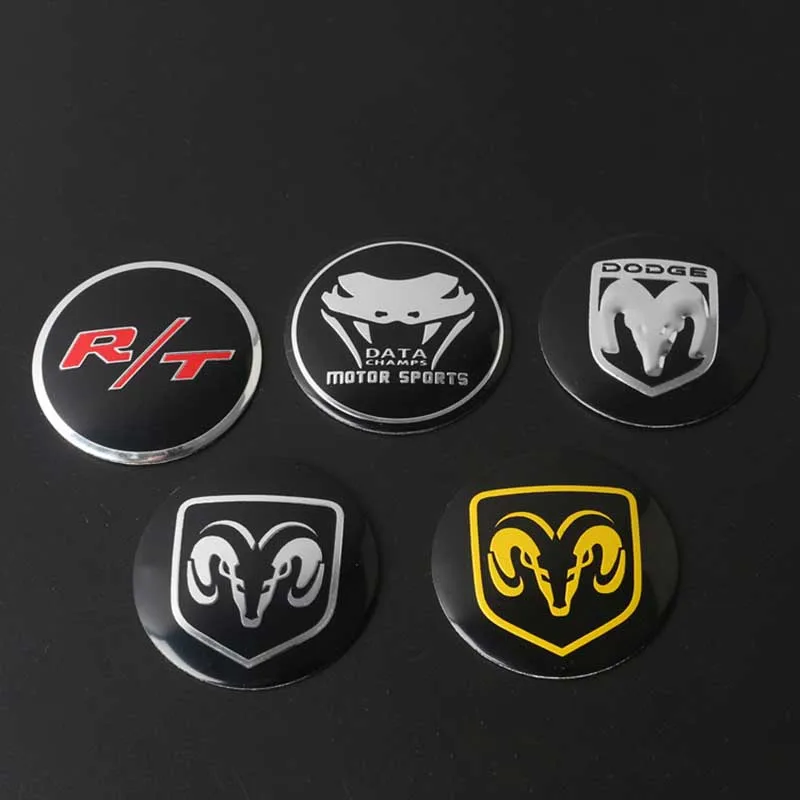 4x 56.5mm RT Chrome Ram Car Auto Rim Steering Wheel Center Hub Cap