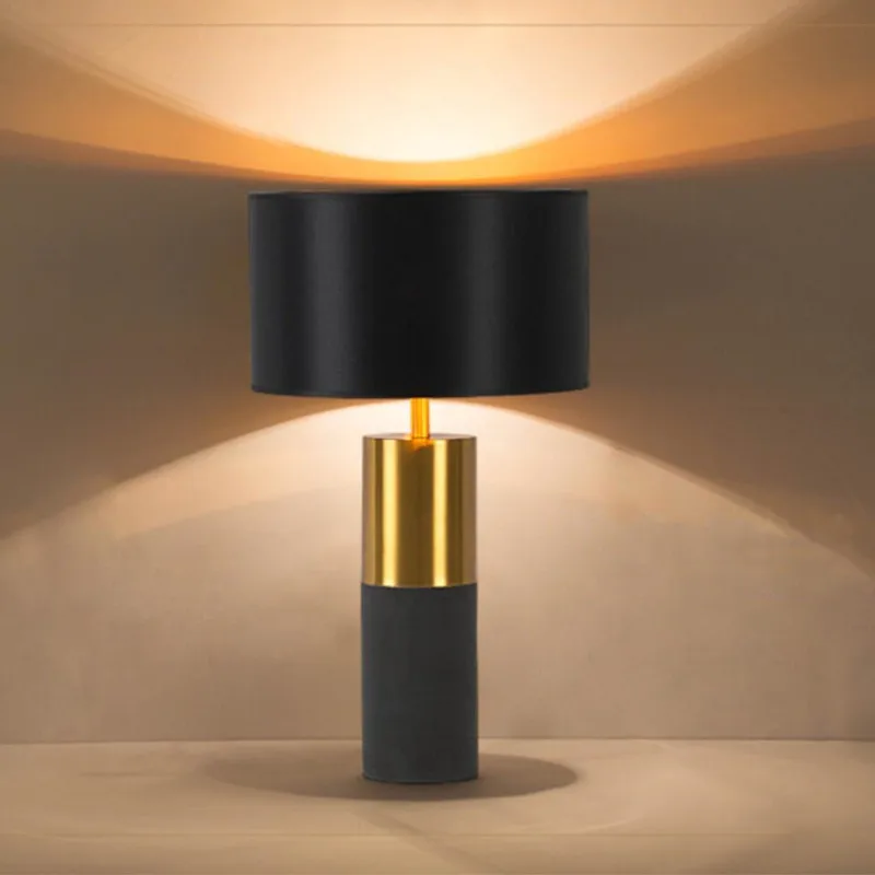 

Modern Cloth Lampshade Bedside Cement Base LED Table Lamp Home Art Decoration Bed Light Bedroom Lamp Living Room Free Shipping