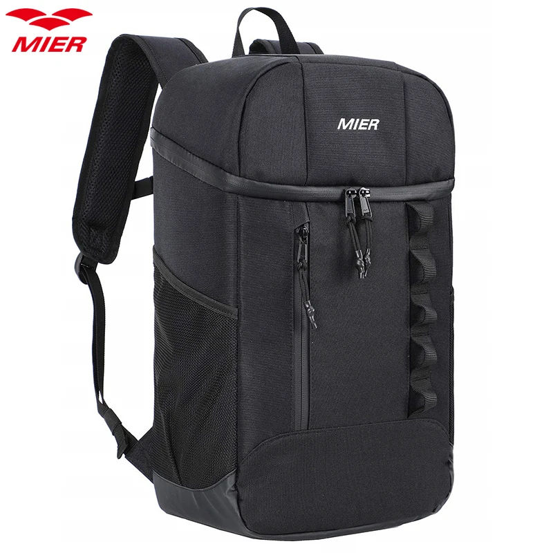 

MIER Leakproof Insulated Backpack Lunch Cooler Backpack for Men and Women, Water-Resistant, 20 Can, Black