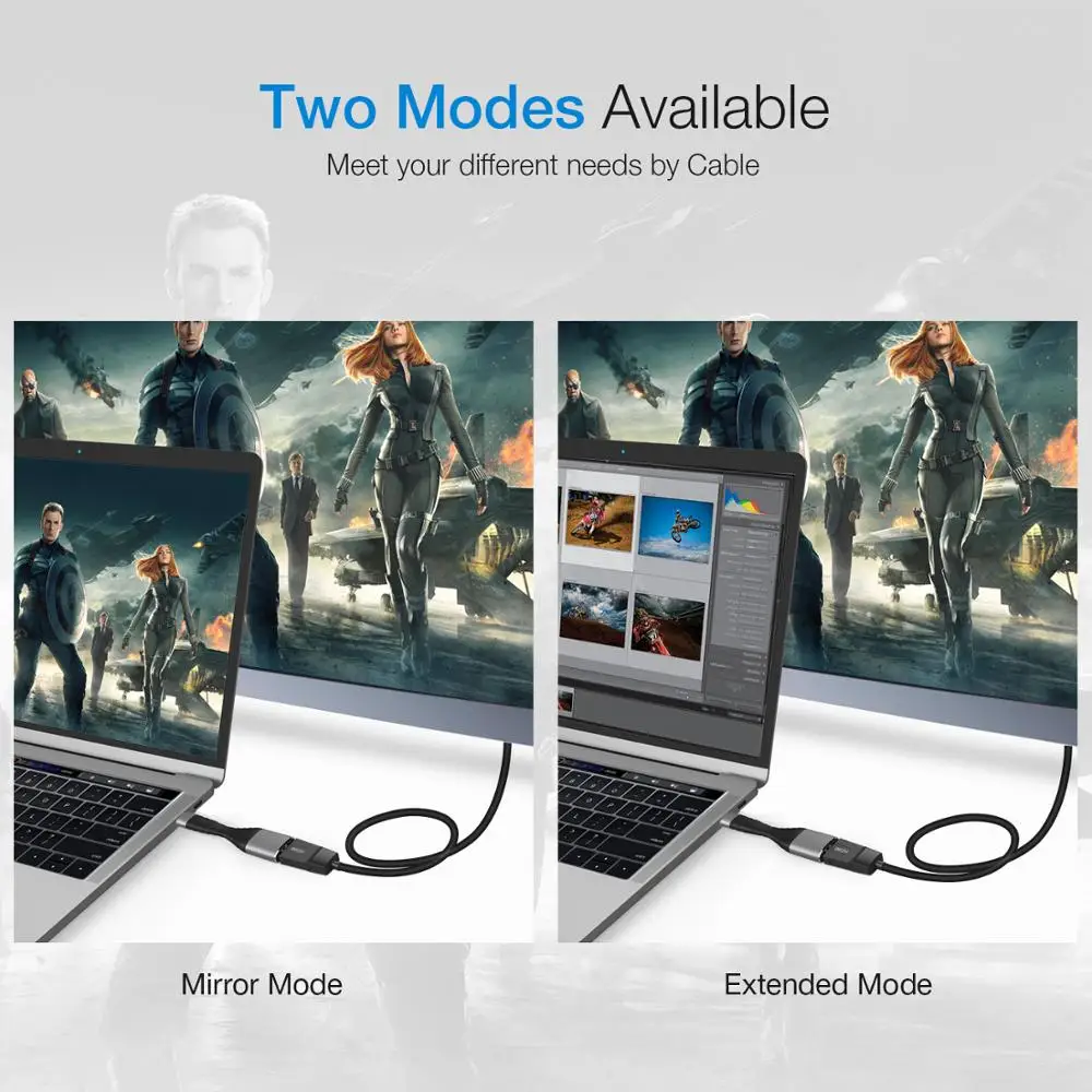Адаптер Amkle USB C к HDMI VGA портативный кабель Type 4K @ 30 Гц/60 Гц адаптер Thunderbolt для Macbook Huawei