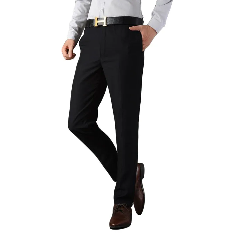 

2019 Formal Wedding Men high-grade Suit Pants Fashion Slim Fit Casual Brand Business Blazer Straight Dress Trousers black 27-37
