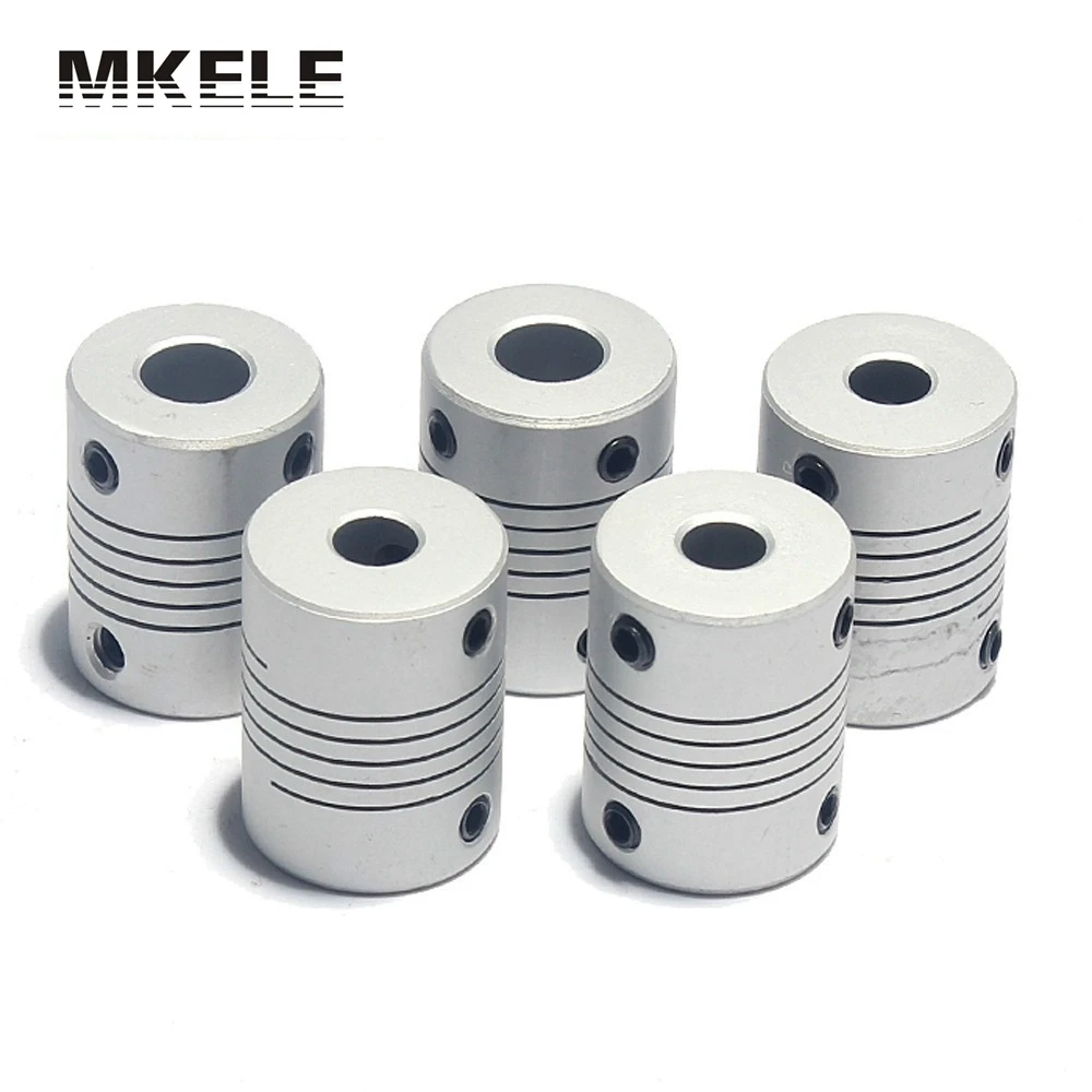 

5PCS Aluminium Stepper Motor Flexible Shaft trimmer Coupling Coupler Encoders Engraving ID3 4 5 6 6.35 7 8 9 10mm D19*L25