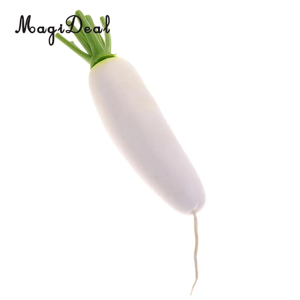 MagiDeal Decorative Plastic Artificial Fake Vegetables Carrot White Radish White Radish Cabinet Home Decoration 