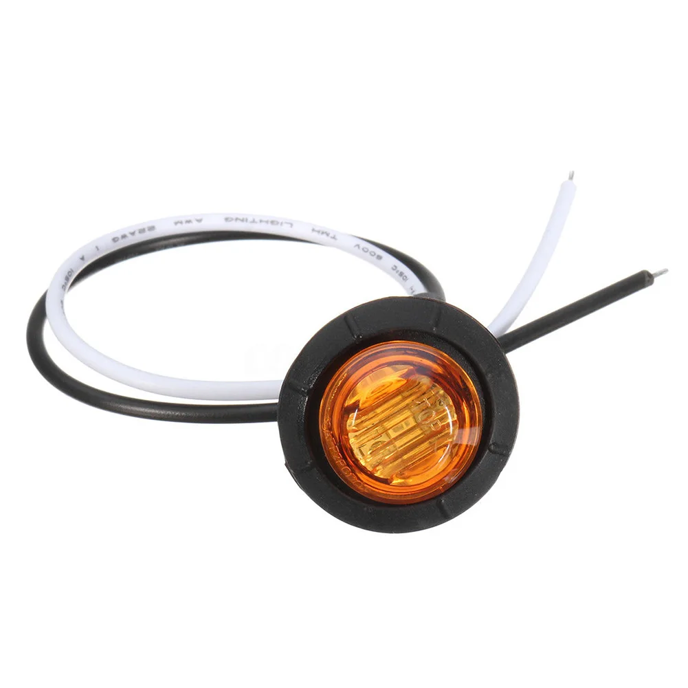 

5Pcs Waterproof Truck Side Marker 3LED Bus Signal Lamp ABS Rear Round Car