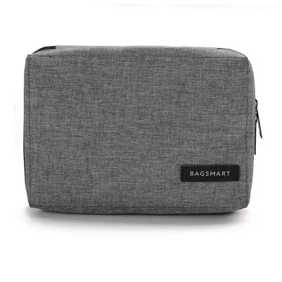 BAGSMART органайзер для путешествий, для передачи данных, SD карта, USB кабель, цифровое устройство, электронные аксессуары, сумка, нейлоновая дорожная сумка, мужская сумка - Цвет: grey