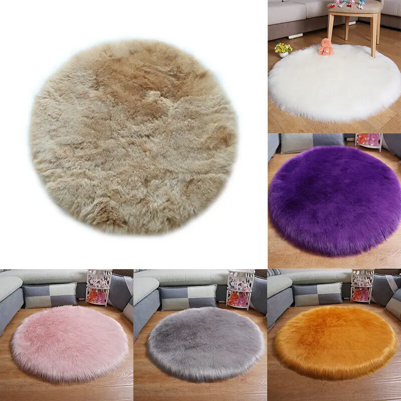 

New Soft Faux Fur Wool Living Room Sofa Carpet Plush Carpets Bedroom Cover Mattress Xmas Door Window Round Rugs Carpets