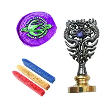 Винтажная сургучная Печать комплект печатей Вселенной пространство Картина Металл Дракон ручка Свадебные Приглашения Подпись специальная печать штамп