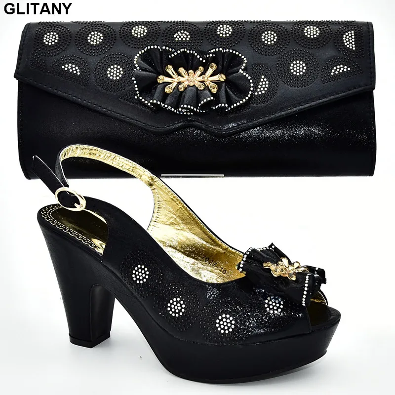 Latest Design African Women Wedding Shoes and Bag Set Decorated with Appliques Bags To Match Sale Party Shoe | Обувь
