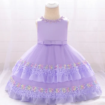 

2019 Beading Baptism Dress For Baby Girl Dress Colorful Princess Dress Girl 1st Birthday Dresses Party And Wedding 3 12 24 Month