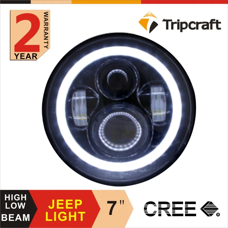 Tripcraft 2 ШТ. 7 &quot40 Вт Чипы СВЕТОДИОДНЫЕ Фары для Jeep CJ/Wrangler JK Привело Вождения Свет Land