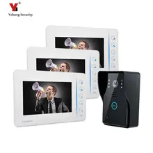 Yobang Security Apartment video door bell front door intercom door phone and CMOS camera system with 7″ inch handheld monitors
