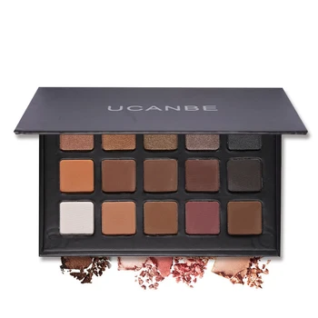 

UCANBE 15 Colors Pearl Matte Eye Shadow Makeup Palette Pprofessional Smoke Nude Makeup Eye Shadow Plate Warm Earth Color Kits