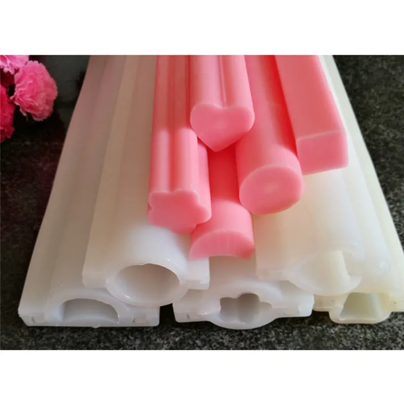 

Silicone Hear Shape Candle Mold Round Column Silicone Soap Mould DIY Handmade Making Candles Soap Tools Accessories Wholesale