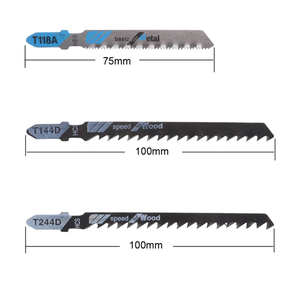 Flexsteel 15 шт. лобзик лезвия Т-хвостовик набор лобзиков Ассорти 5 шт. T244D/T144D/T118A для резки дерева, металла, лиственных пород