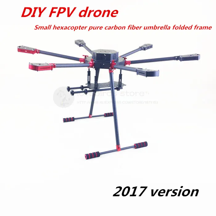 DIY FPV воздушные дроны алюминиевый зонт складной маленький гексакоптер из чистого углеродного волокна Рама с шасси версия