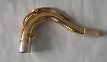 

Tenor saxophone neck gold lacquer brass material