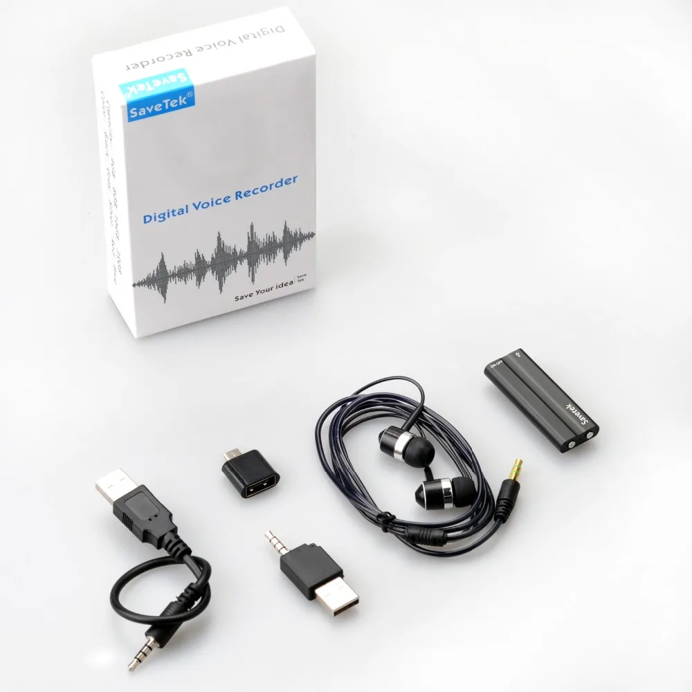 Savetek маленький мини-зажим USB ручка 8 Гб цифровой Аудио Диктофон Mp3 плеер 70 часов записи OTG кабель для телефона Android