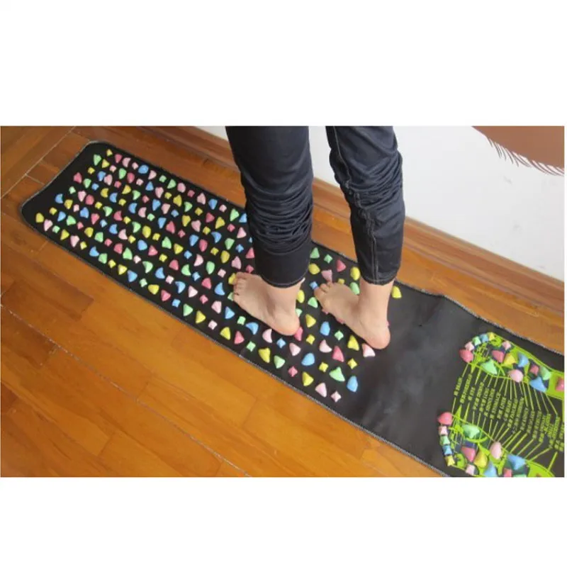 Горячая красочный пластиковый Массажный коврик для ступней рефлексотерапия ходьбы камень акупрессура коврик массажер для ног облегчение боли