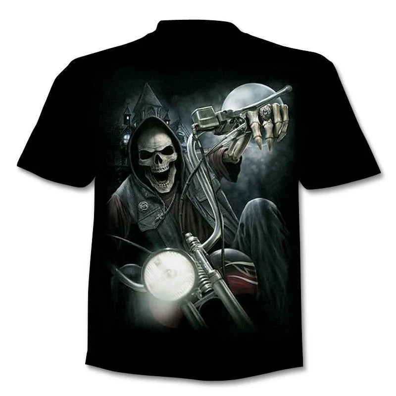 3D Skull TShirt Men’s 2019 Fashion Brand Men’s Punisher Ghost Tshirt 3D Print Fashion Hip Hop