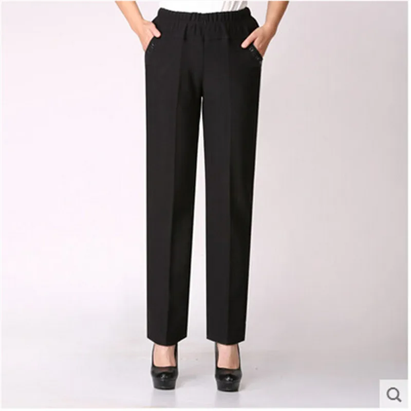 

2016 Pants Women Summer Casual pants High waist Straight leg pants 6XL Thin Stretch Loose Elastic waist Summer style BN659