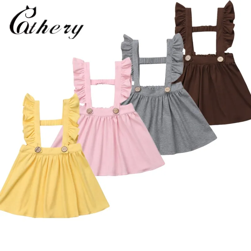 Cathery/Модная Милая Мини-юбка принцессы на подтяжках для новорожденных девочек