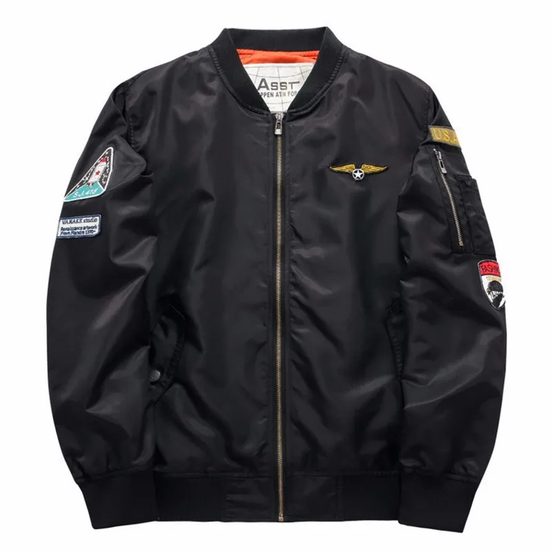 Куртка Для мужчин модные Демисезонный высокое качество Ma1 военный мотоцикл ма-1 Авиатор летчик Для мужчин тонкий Курточка бомбер M-6xl