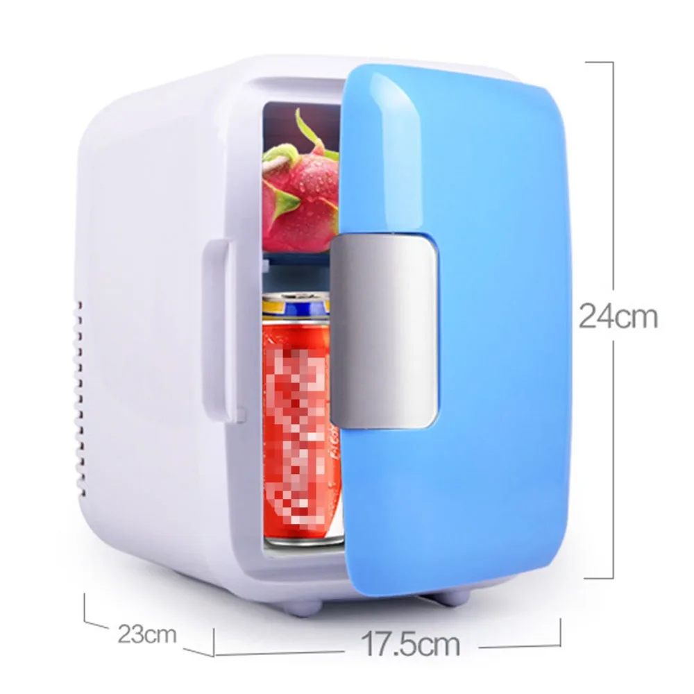 

12V DC 4L Refrigeration Heating Thermoelectric Portable Fridge Cooler and Warmer 6 Can for Camping Picnic Travel