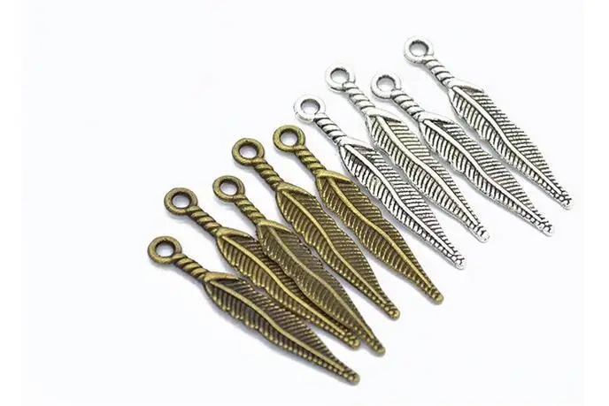 600pcs small Feather Hang Charms Fit necklace 19*4mm 28*5mm | Украшения и аксессуары