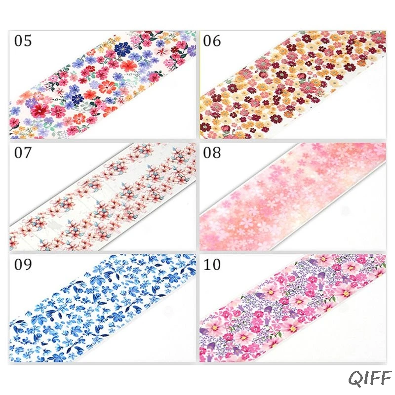 

1set Nail Star Paper Mixed Design New Nail Art Stickers Set Fresh Flower Sticker Glitter Flower Water Decal Slider Wraps Decor