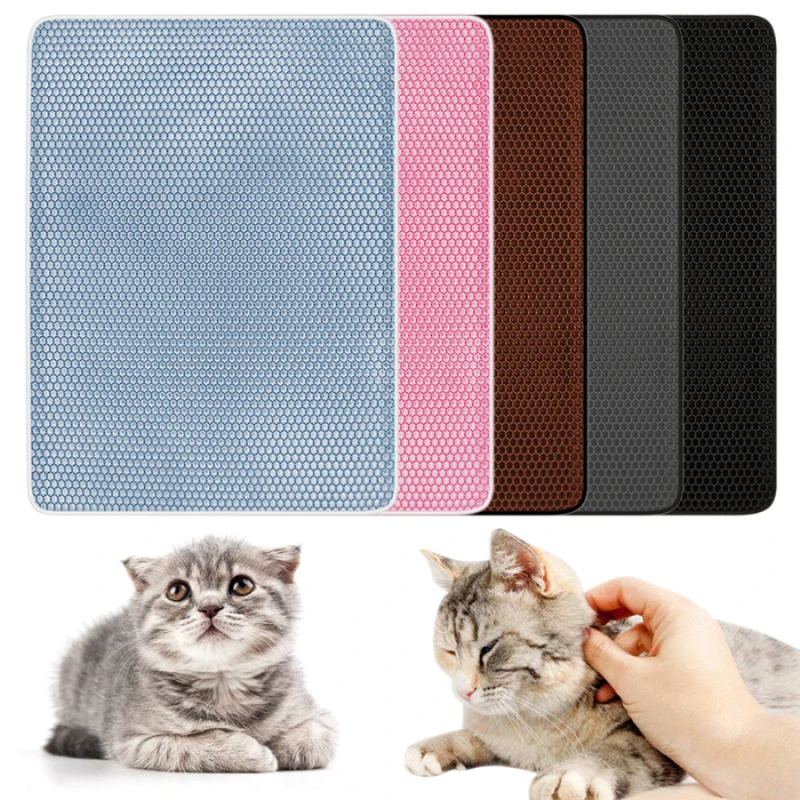 

Pets Cats Litter Mat Portable Double-Layer EVA Waterproof Cats Mat Wearable Supplies Trapper Pad Smooth Surface Breathable Holes