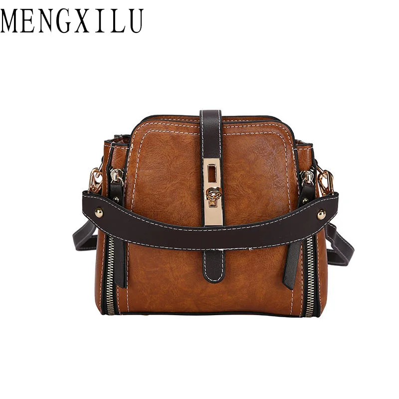 

MENGXILU Vintage PU Leather Women Shoulder Bags Fashion Top-Handle Ladies Hand Bags Girls Party Crossbody Bags sac main femme