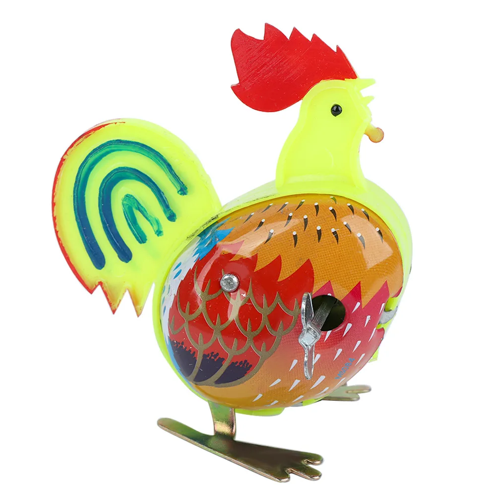 

Vintage Style Clockwork Toys Metal Rooster Shape Classic Windup Toy For Kids Children Funny Gift