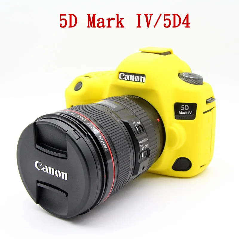 Силиконовый чехол для Canon EOS 6D 80D 77D 70D DSLR камера корпус 5D Mark IV 5D4 6D Mark II 200D 1300D 1500D мягкий протектор - Цвет: 5D4 5DMarkIV Yellow