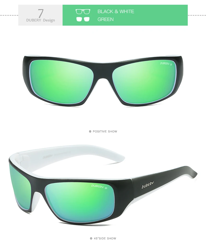 DUBERY брендовые Дизайнерские мужские солнцезащитные очки поляризационные водительские очки винтажные рыболовные солнцезащитные очки oculos masculino zonnebril dames - Цвет линз: 7