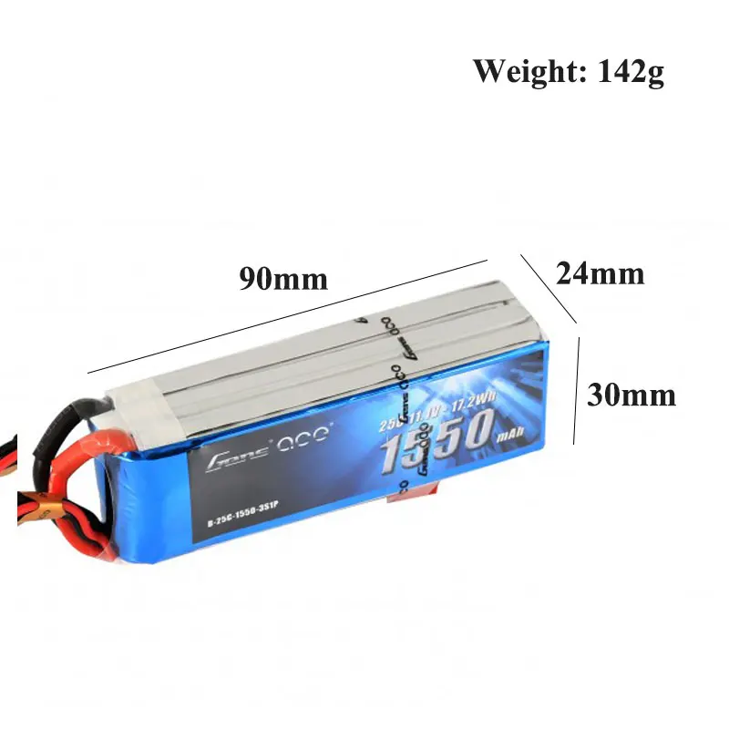 Аккумулятор Gens ace 1550 мАч Lipo 3S аккумулятор 11 1 В разъем Deans для самолета FPV рамка