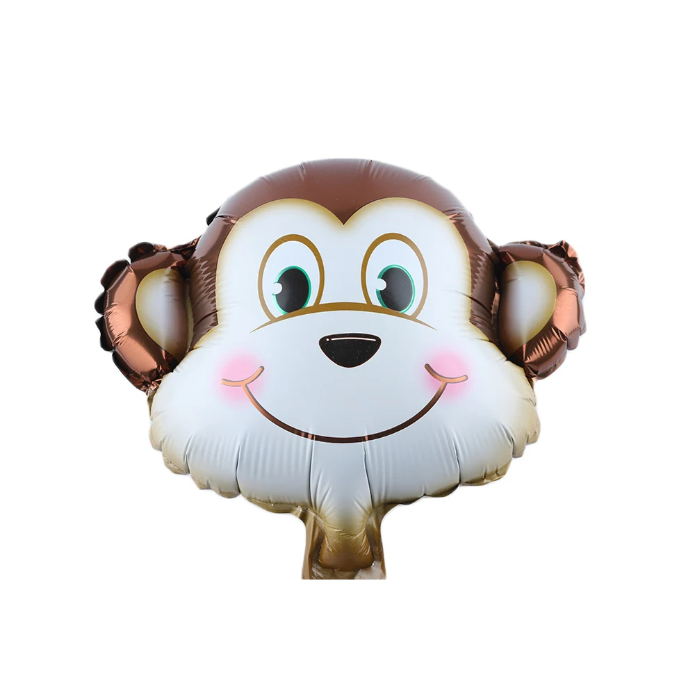 6 шт. мини голова героя мультфильма фольги Воздушные шары обезьяна/тигр/корова/Лев надувные воздушные шары Детские День рождения приспособления для декора вечеринки игрушки