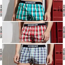 Высококачественные мужские клетчатые боксеры шорты хлопок нижнее белье для мужчин Классический стиль Нижнее белье Боксеры свободные трусики домашняя одежда для сна