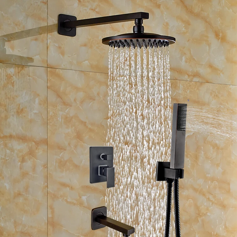 Wholesale And Retail 3 Ways Luxury 8" Round Rain Shower Head Faucet Tub