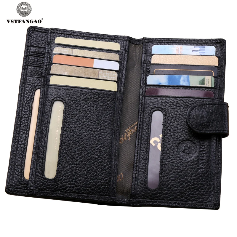 Fashion Women Men Business Genuine Leather Card Holder