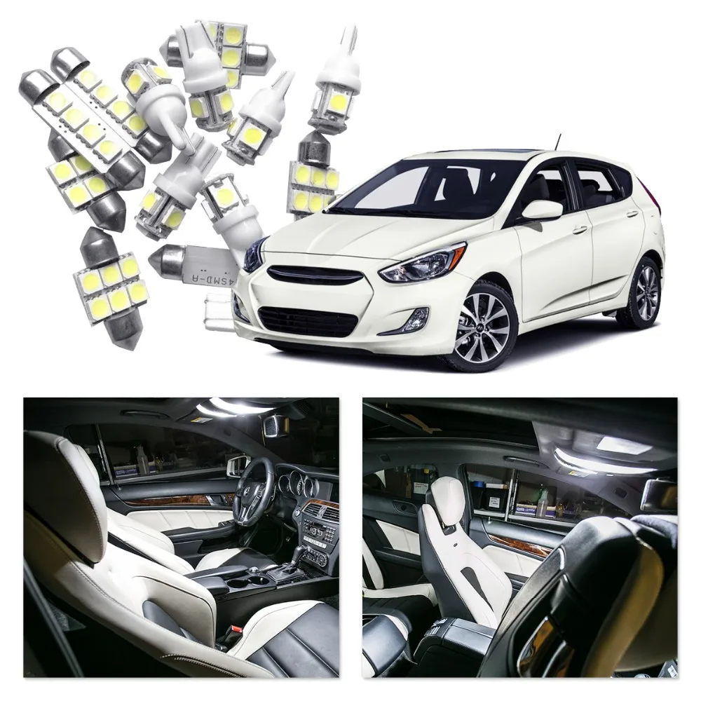 Для Hyundai Accent 2006-2011 Белый Красный Синий Автомобильный светодиодный светильник