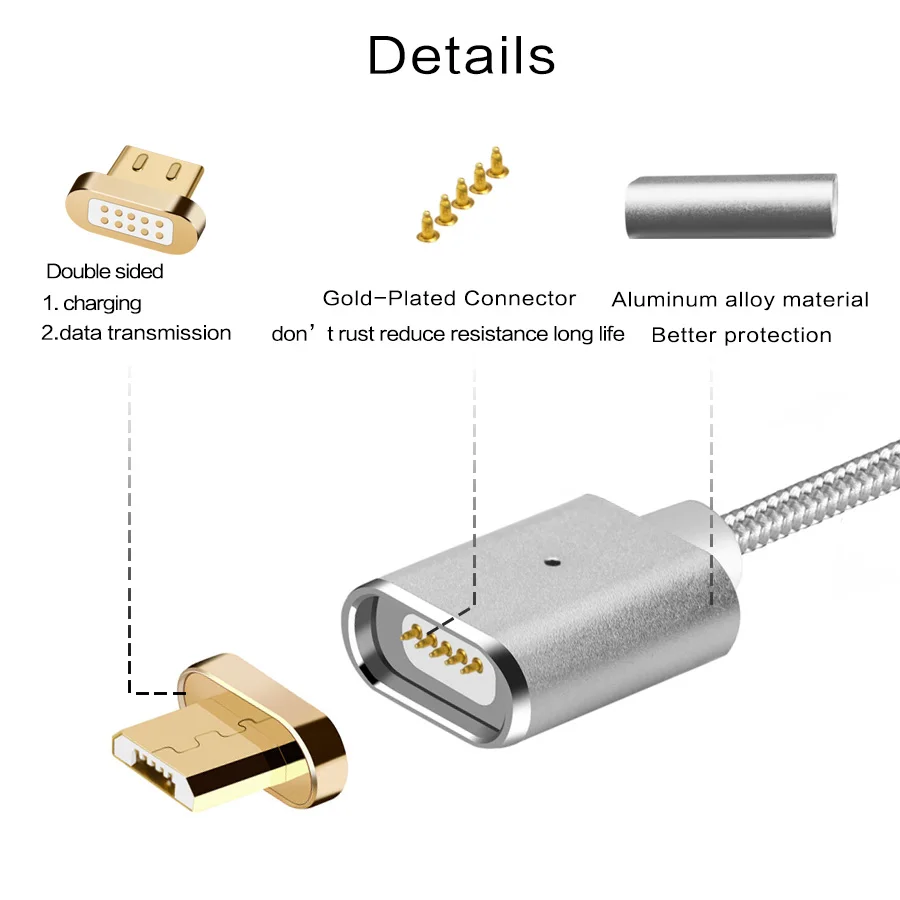 Магнитный кабель MANTIS 2.4A Micro USB зарядное устройство 1 м нейлоновый металлический магнитный кабель для быстрой зарядки Android для Xiaomi huawei samsung