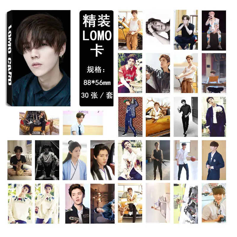 Youpop KPOP EXO Точная Лото альбом LOMO карты k-pop Новая мода самодельная бумага фото карта Фотокарта LK404 - Цвет: LUHAN 03