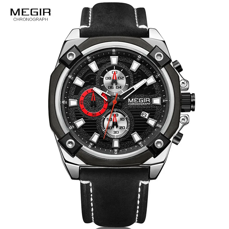 megir men's chronograph analog quartz watch