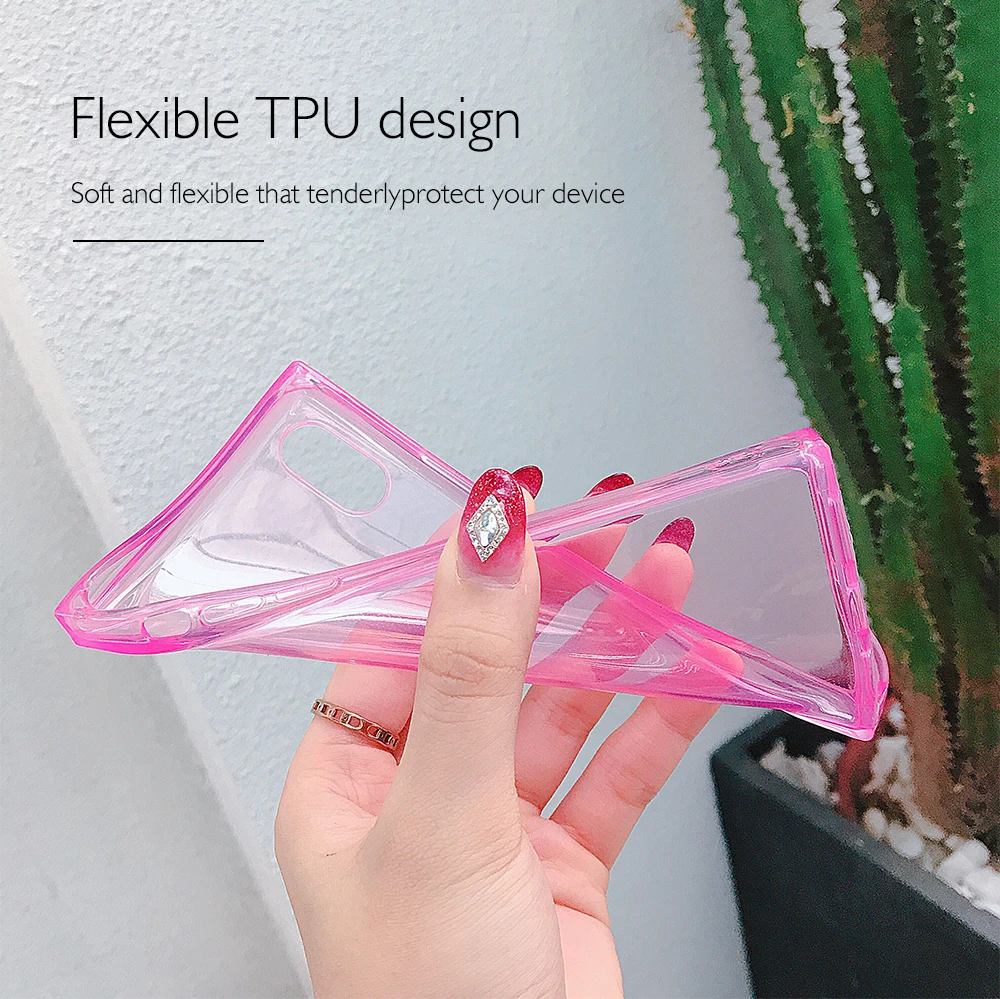 Ascromy For iPhone XS Case Square Luxury Transparent Silicone TPU Cover Case For iPhone X 7 Plus 8 6 S 6S Cute Coque Accessories (5)