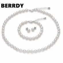 Настоящий речной жемчуг набор ювелирных украшений для невесты свадебный ювелирный набор браслет, ожерелье, серьги с культивированным жемчугом